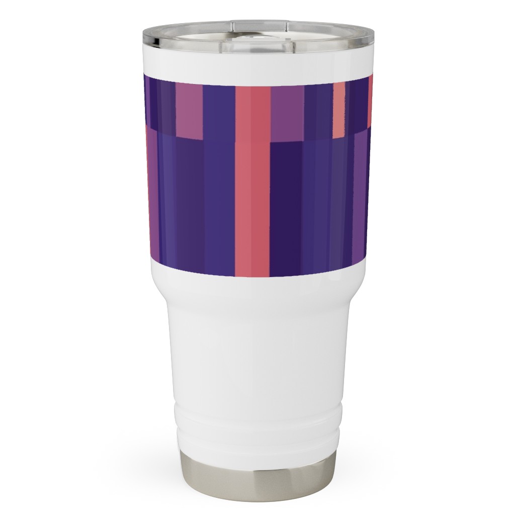 Stipe and Square - Dark Travel Tumbler, 30oz, Purple