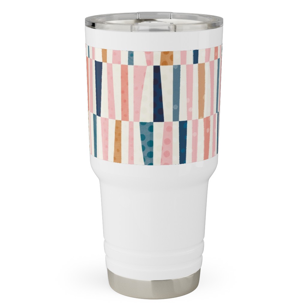 Patchwork Stripes - Multi Travel Tumbler, 30oz, Multicolor