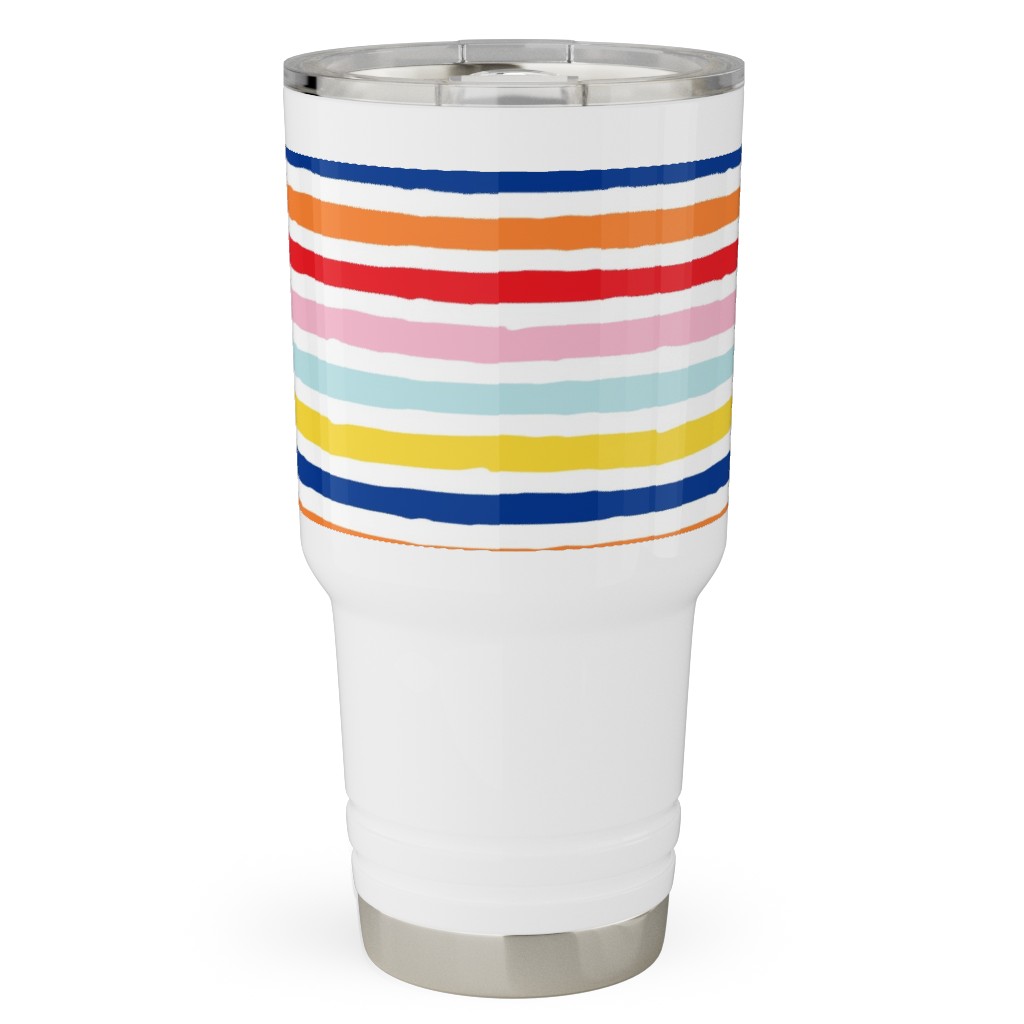 Imperfect Stripes - Multi Travel Tumbler, 30oz, Multicolor