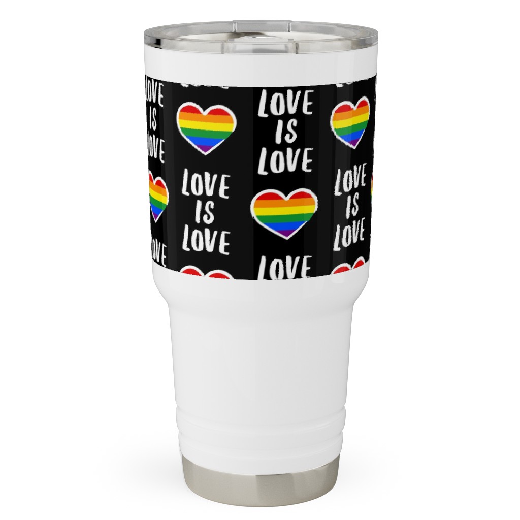 Love Is Love - Black Travel Tumbler, 30oz, Multicolor