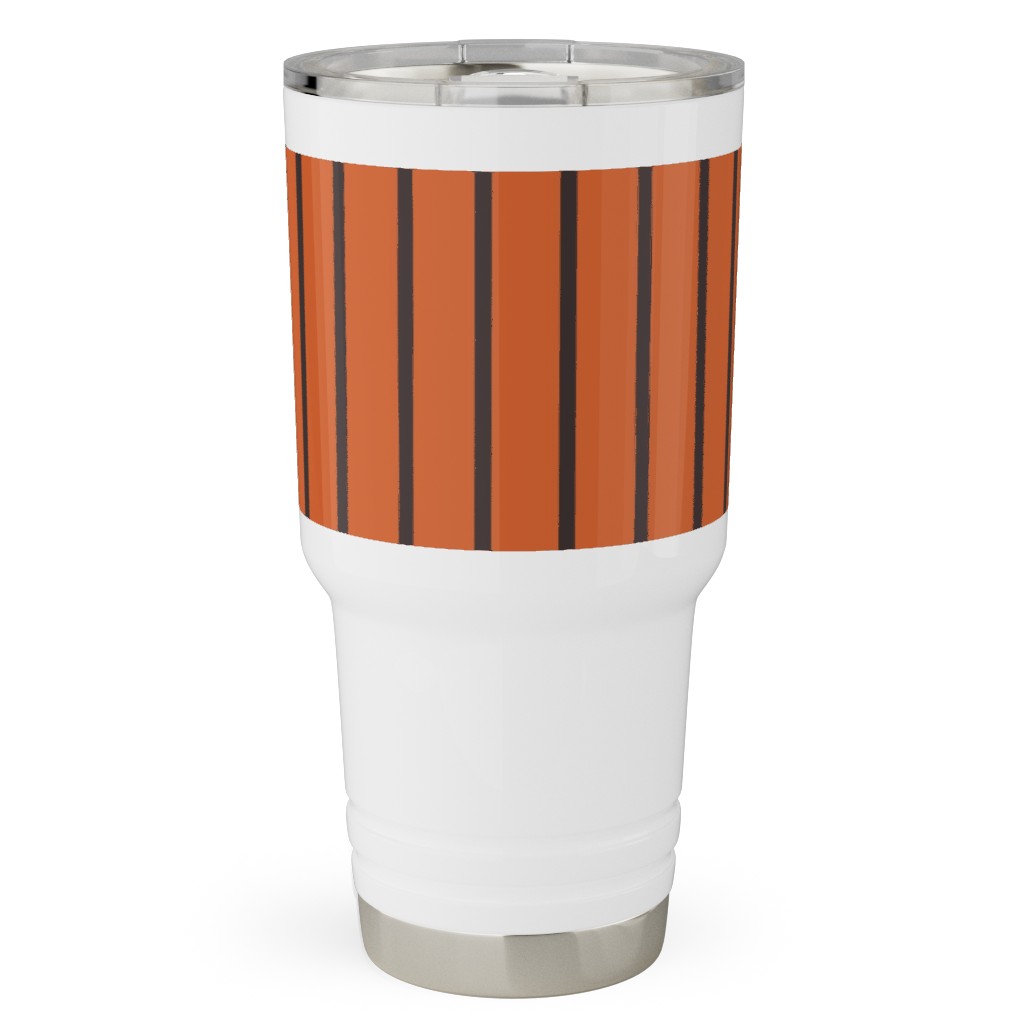 Halloween Stripes Travel Tumbler, 30oz, Orange, Fawn