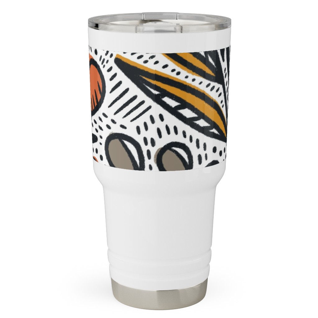 Rosa - Gold and Red Travel Tumbler, 30oz, Multicolor