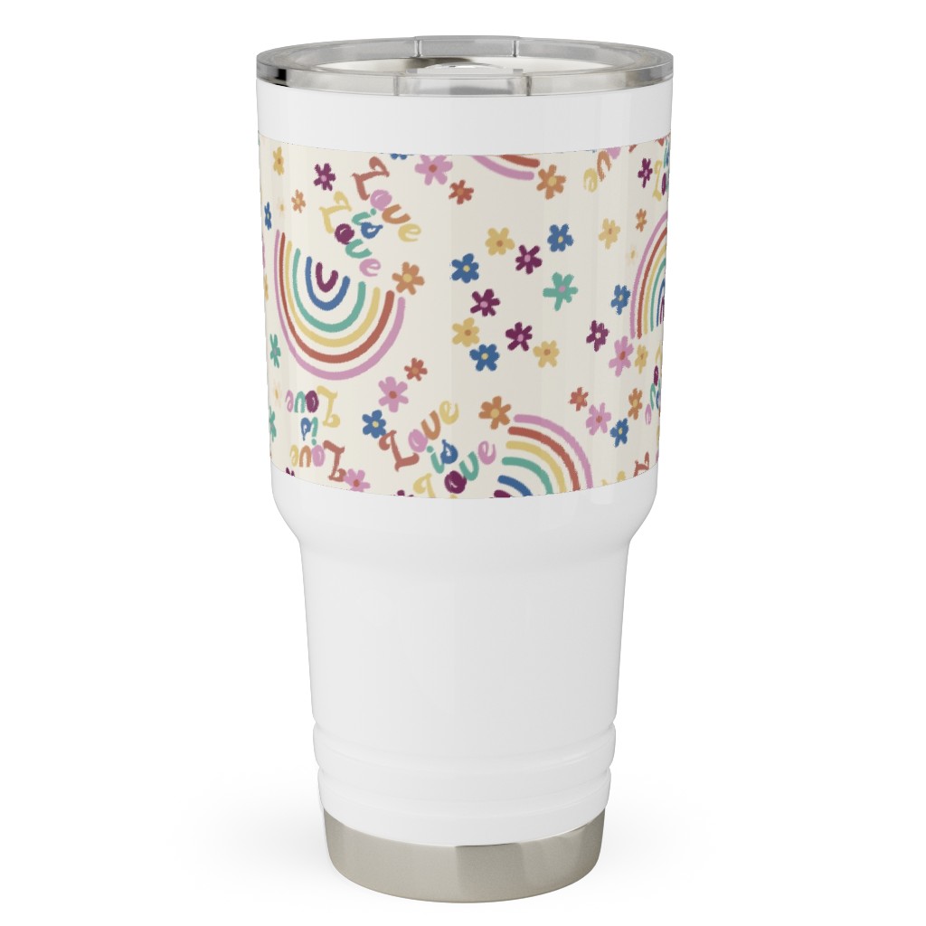 Love Is Love Rainbow - Pride - Muted Travel Tumbler, 30oz, Multicolor