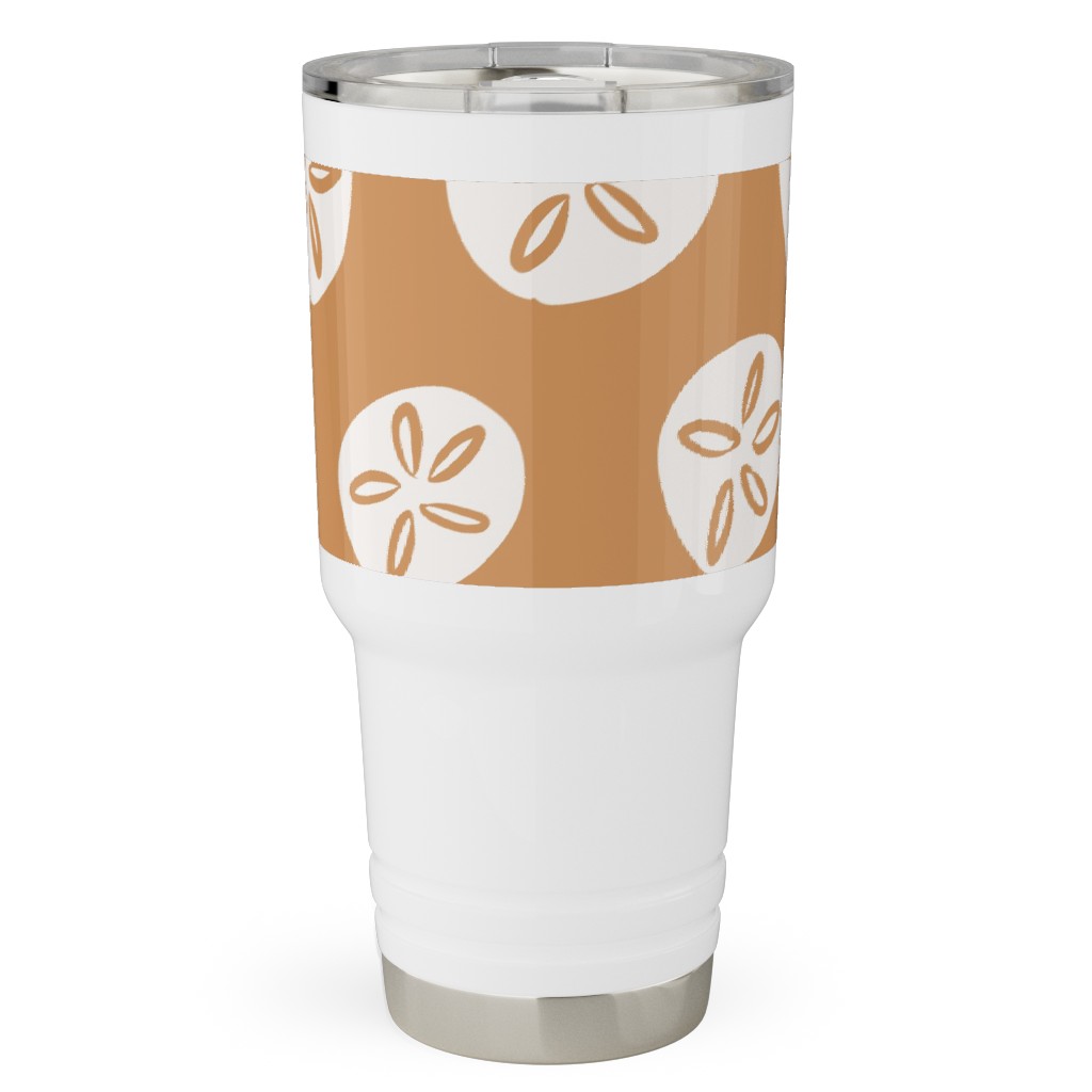 Sand Dollar Sea Shells Travel Tumbler, 30oz, Orange, Pueblo