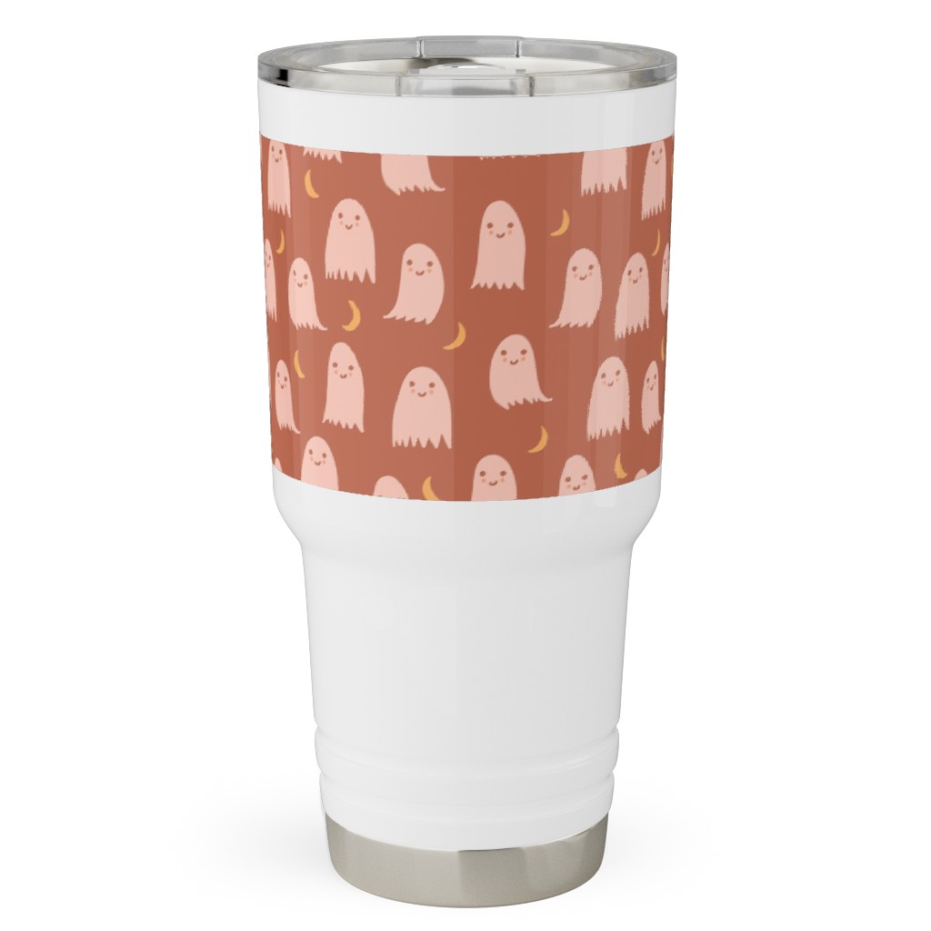 Cute Halloween Ghosts Travel Tumbler, 30oz, Pink, Sedona