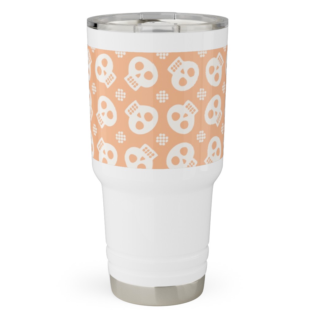 Halloween Skulls Travel Tumbler, 30oz, Orange