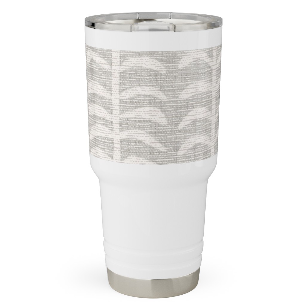 Grasscloth Vine - Neutral Travel Tumbler, 30oz, Gray