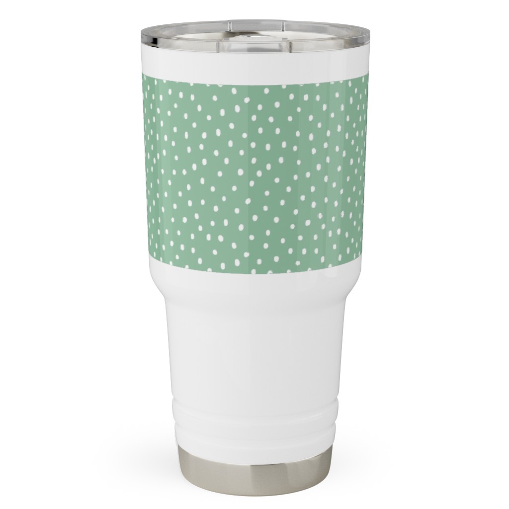 Joyful Bright Dots - Green Travel Tumbler, 30oz, Green