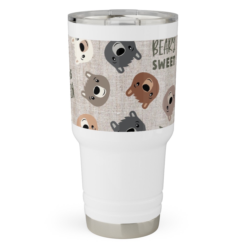 Beary Sweet Bears - Beige Travel Tumbler, 30oz, Beige, Pearl