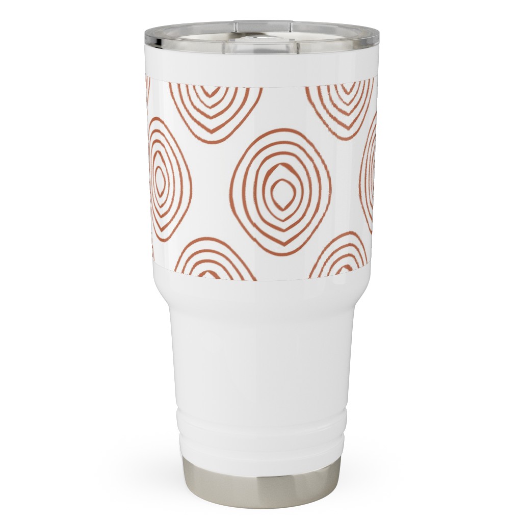 Abstract Circle - Terracotta Travel Tumbler, 30oz, Brown, Brown