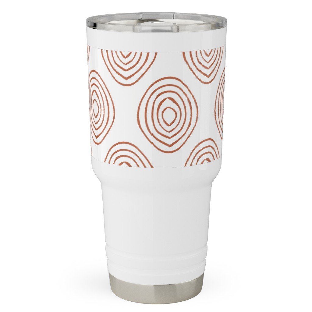 Abstract Circle - Terracotta Travel Tumbler, 30oz, Brown