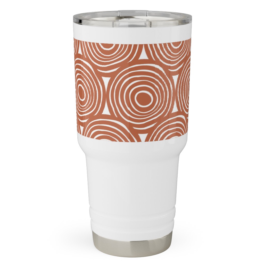 Overlapping Circles - Terracotta Travel Tumbler, 30oz, Brown, Brown