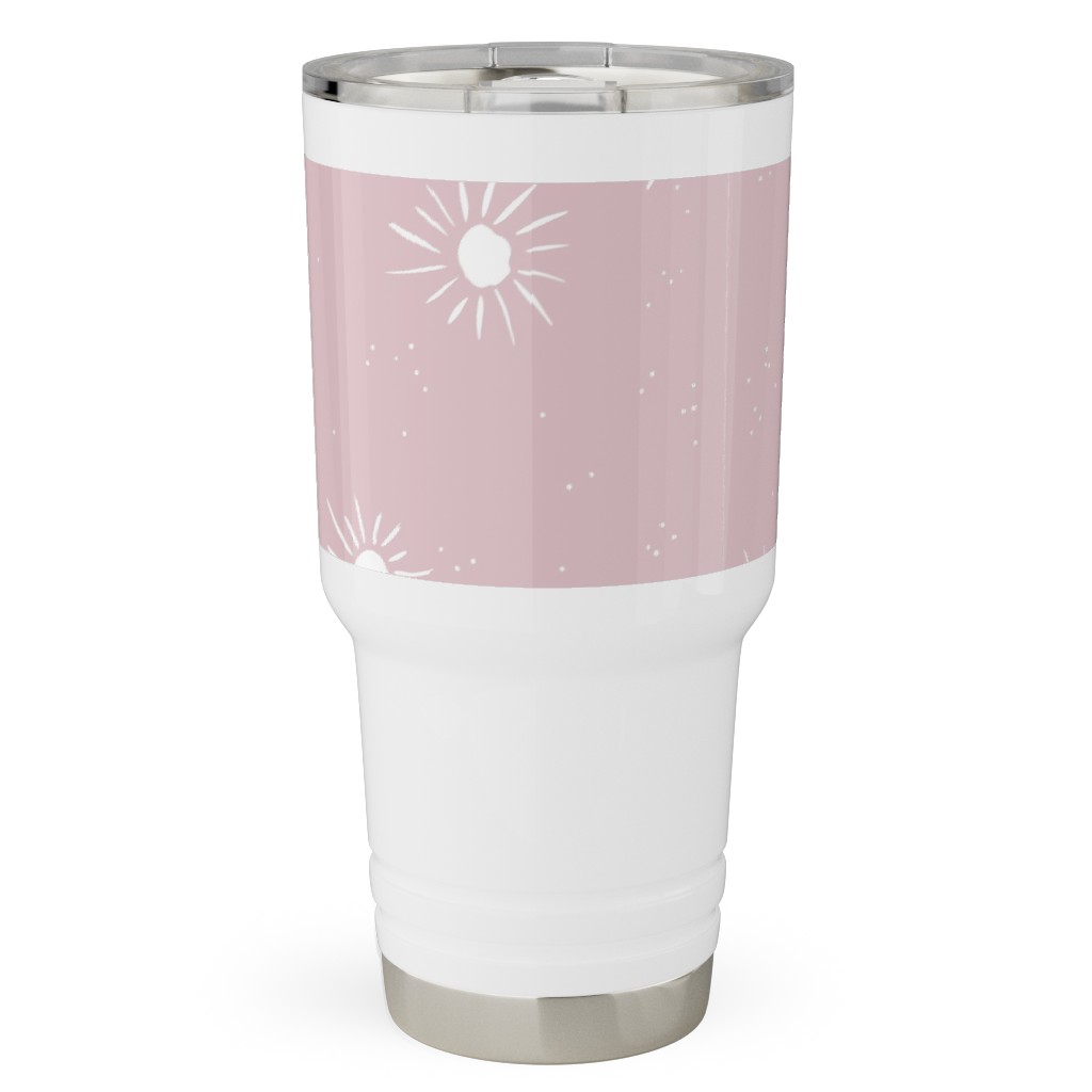 Seventies Retro Style Sunshine Travel Tumbler, 30oz, Pink, Orchid