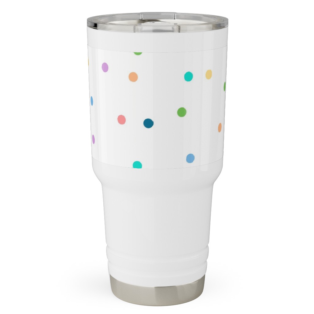 Polka Dots To the Max - Multi Travel Tumbler, 30oz, Multicolor