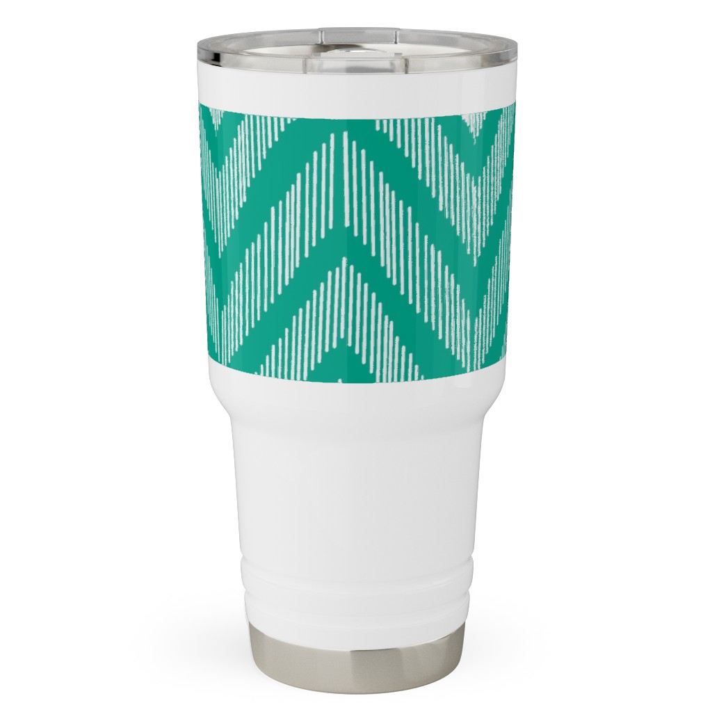 Ikat Travel Tumbler, 30oz, Green