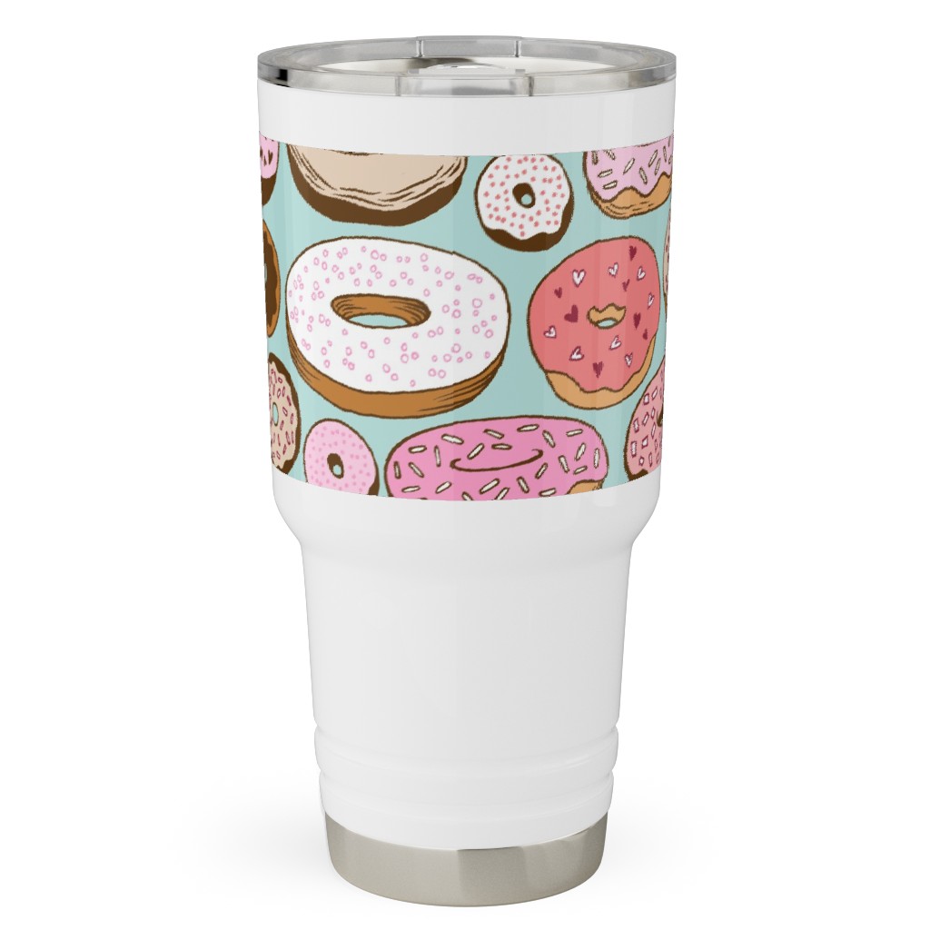 Donuts - Blue Travel Tumbler, 30oz, Multicolor