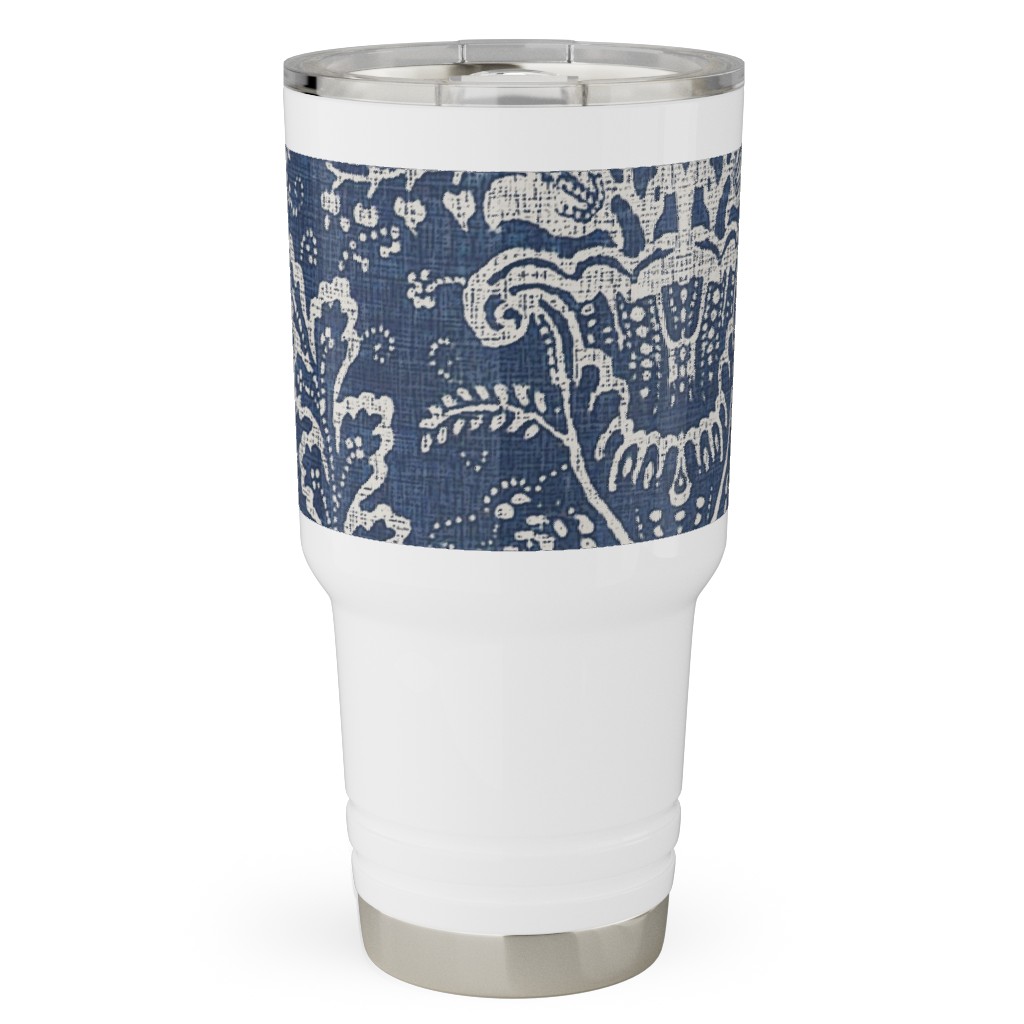 Antibes Batik - Blue Travel Tumbler, 30oz, Blue