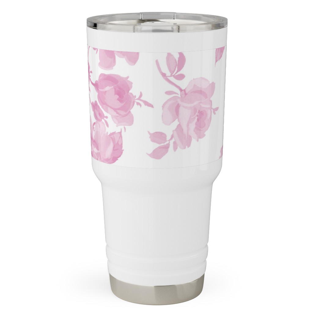 Saint Colette June Roses - Pink Travel Tumbler, 30oz, Pink