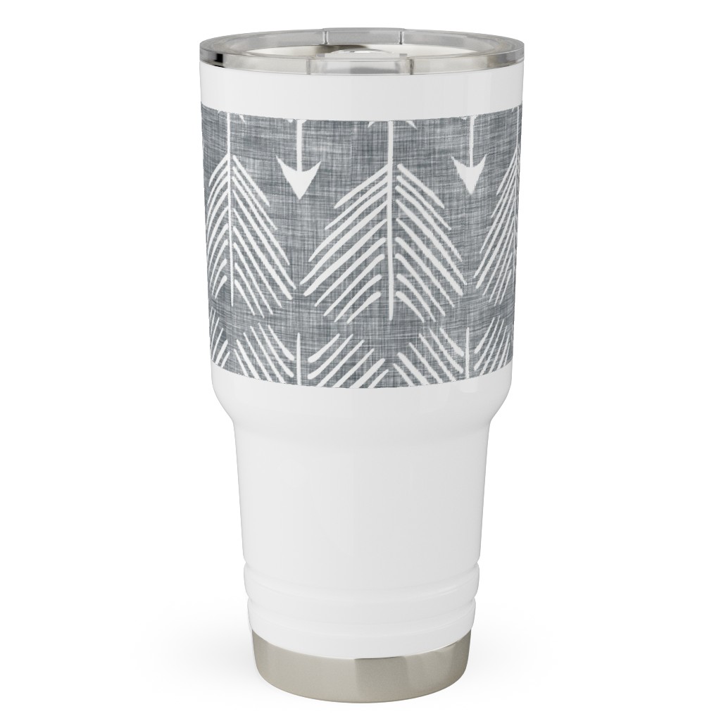 Django Arrows Travel Tumbler, 30oz, Gray, Silver