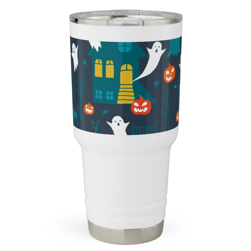 Haunted Halloween Houses - Multi Travel Tumbler, 30oz, Multicolor