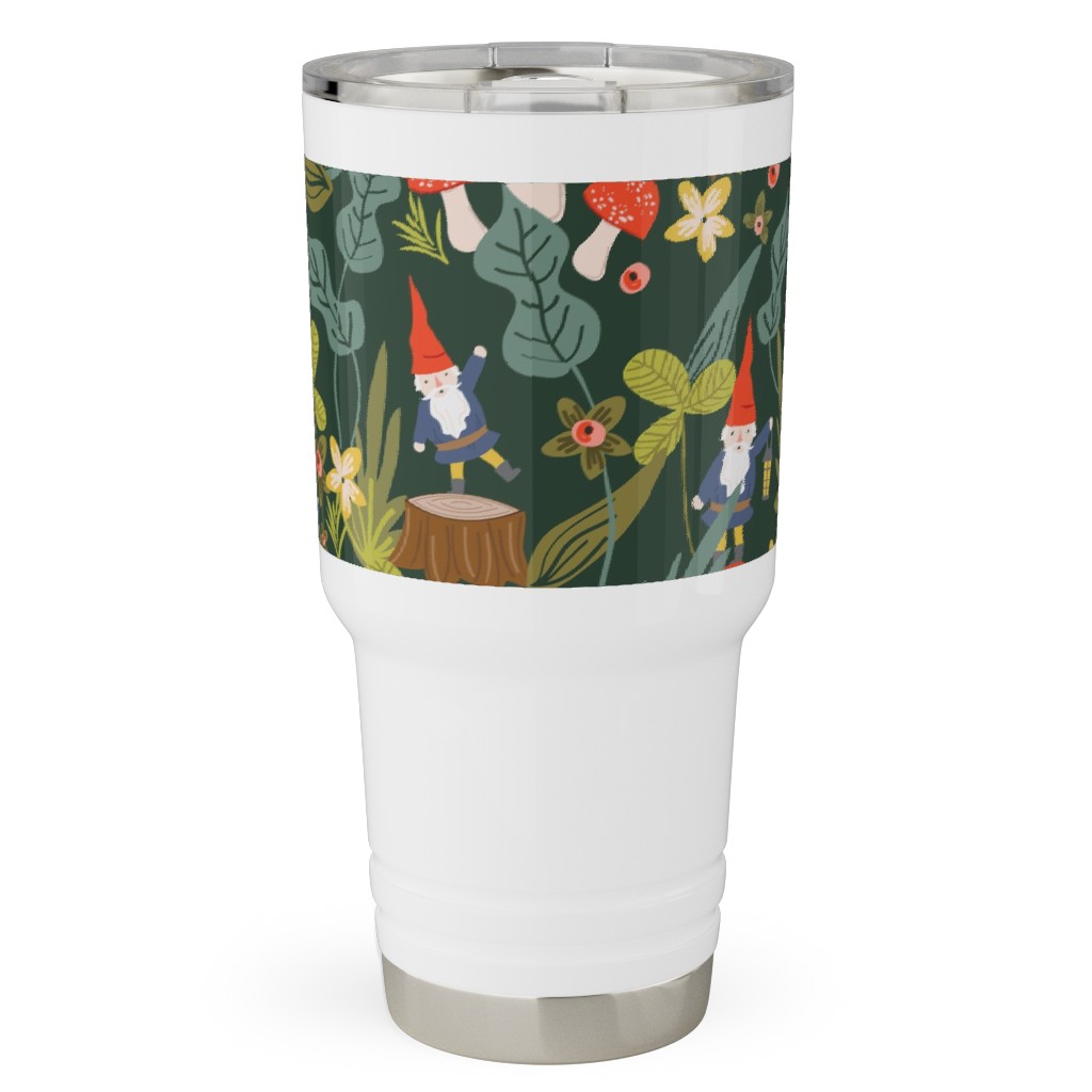 Woodland Gnomes - Green Travel Tumbler, 30oz, Green