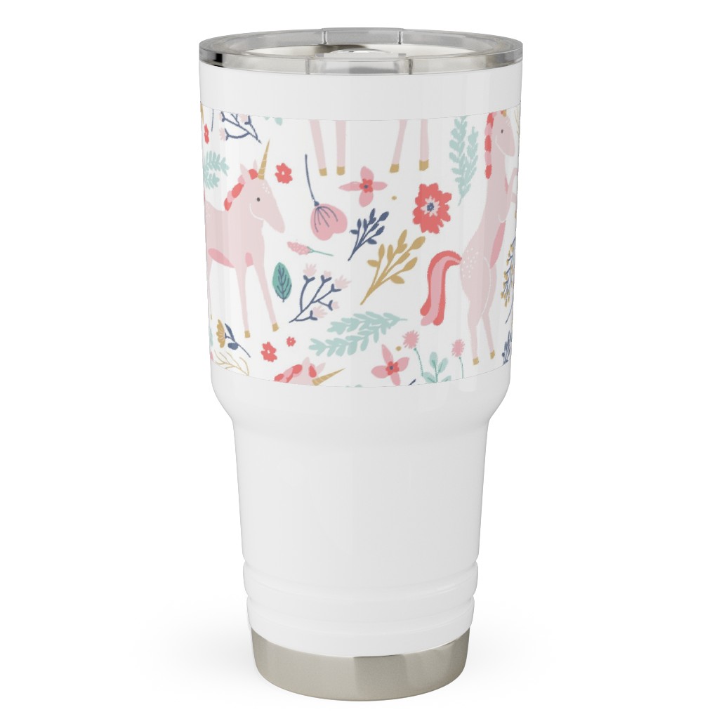 Unicorn Fields Travel Tumbler, 30oz, Pink, Pearl