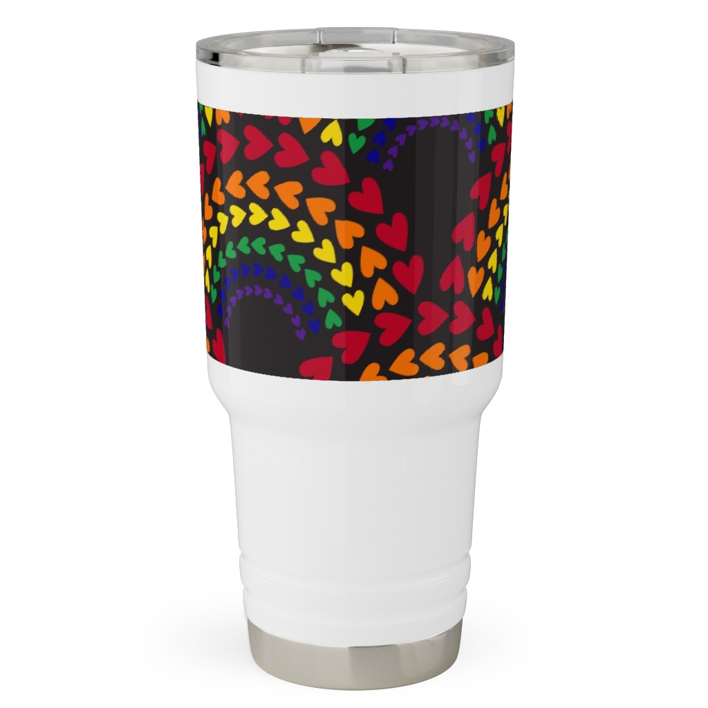 Rainbow Love Travel Tumbler, 30oz, Multicolor, Red