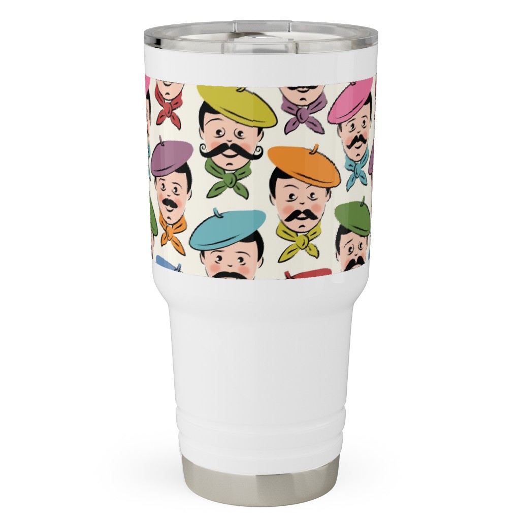 Men With Mustaches and Bandanas - Multi Travel Tumbler, 30oz, Multicolor