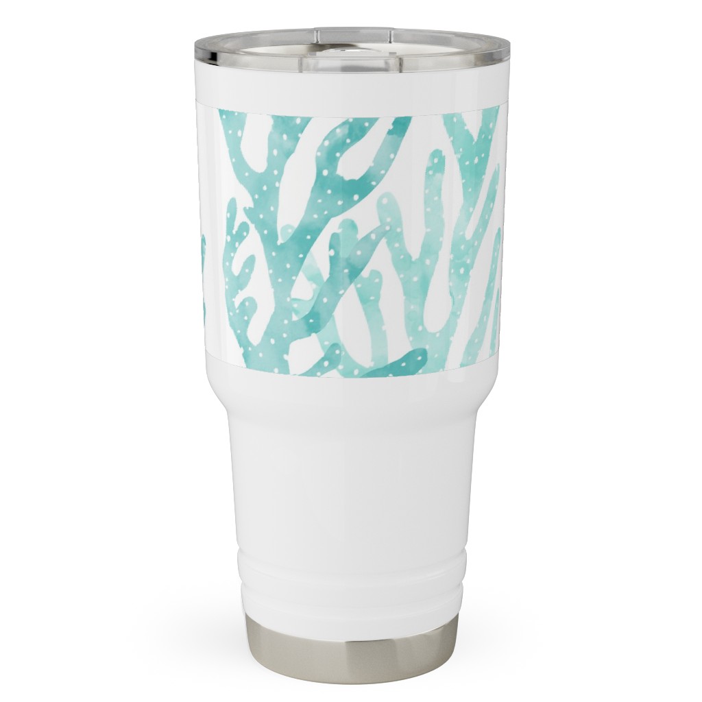 Coral Mermaid Travel Tumbler, 30oz, Blue