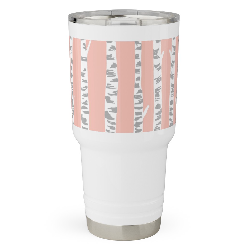 Birch Tree - Pink Travel Tumbler, 30oz, Pink, Bright Pink
