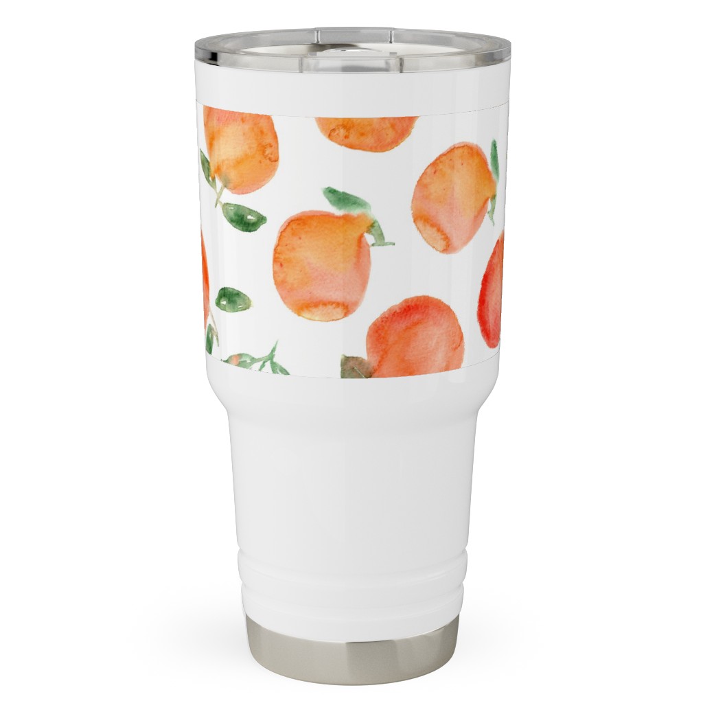 Watercolor Oranges - Orange Travel Tumbler, 30oz, Orange, Orange