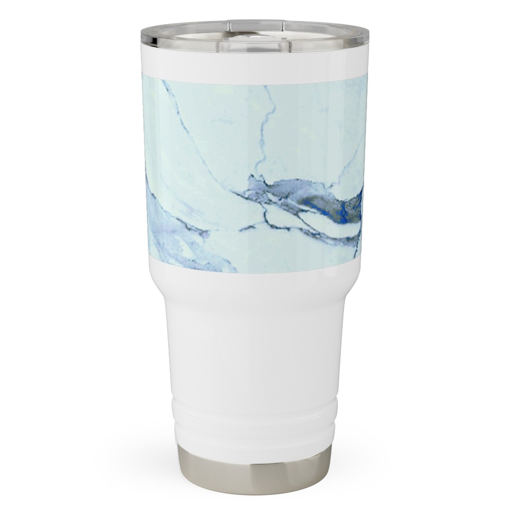 Marble - Blue Travel Tumbler, 30oz, Blue, True Blue