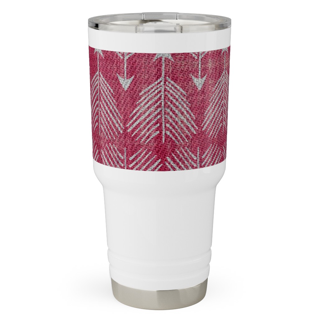 Django Arrows Travel Tumbler, 30oz, Pink, Pomegranate
