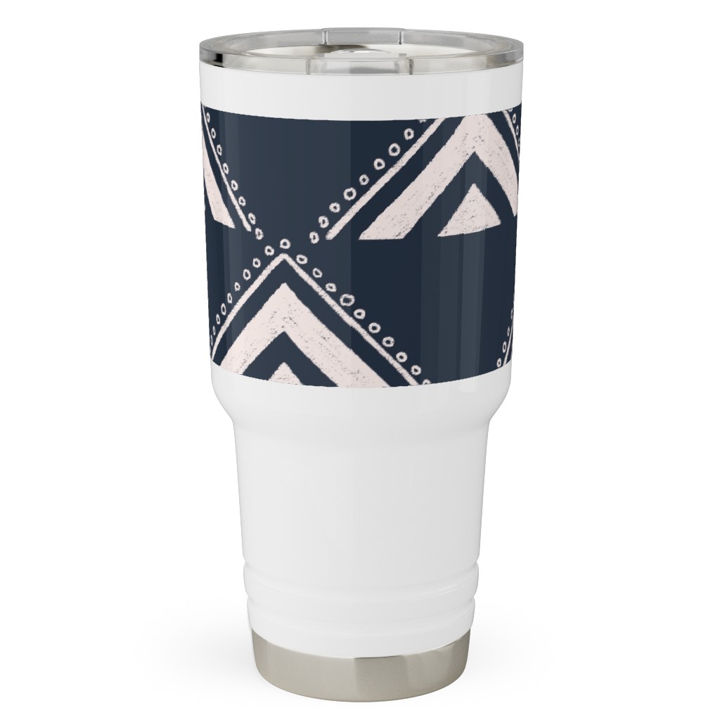 Lead the Way Triangles - Blue Travel Tumbler, 30oz, Blue, True Blue