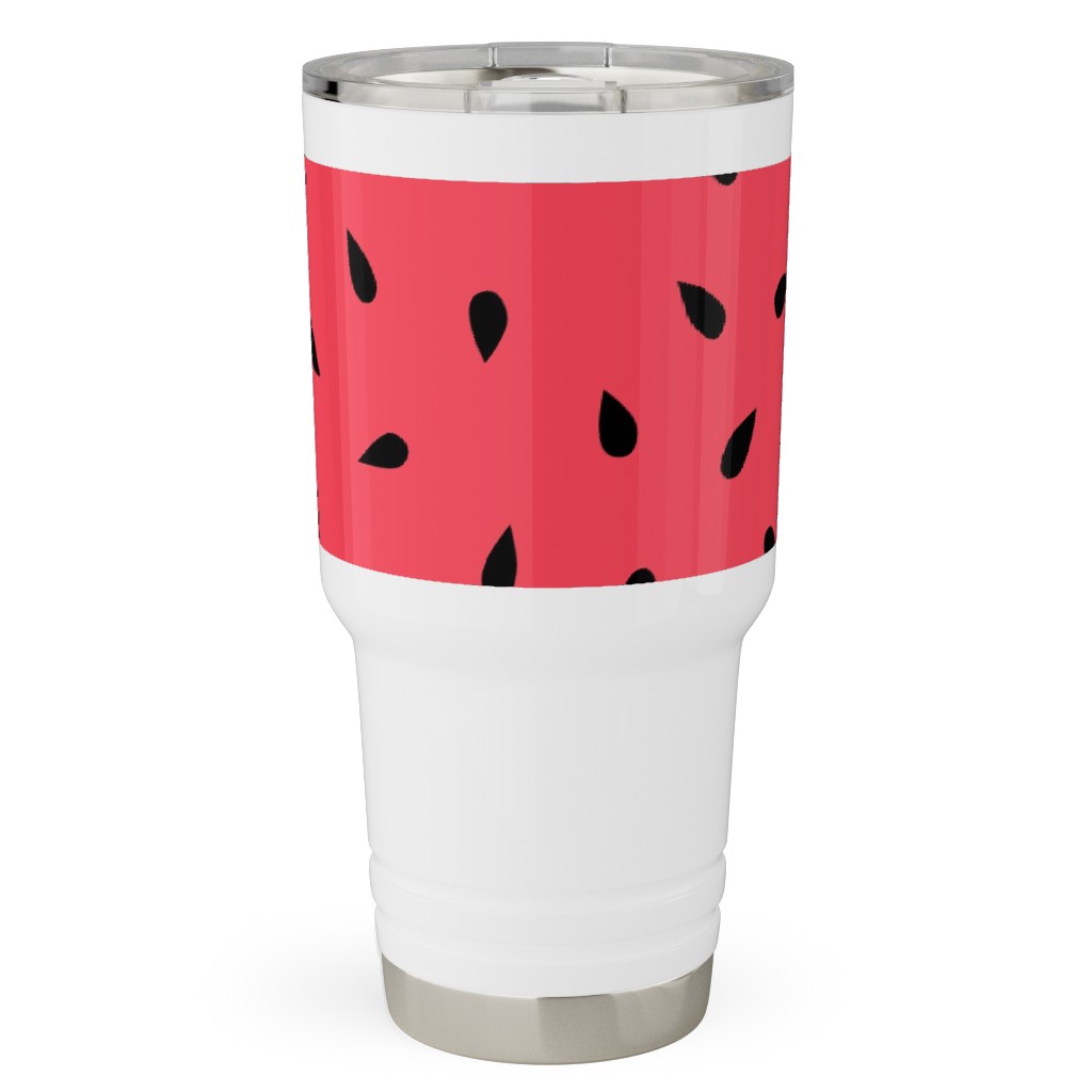 Watermelon Fruit Seeds Travel Tumbler, 30oz, Red, Red