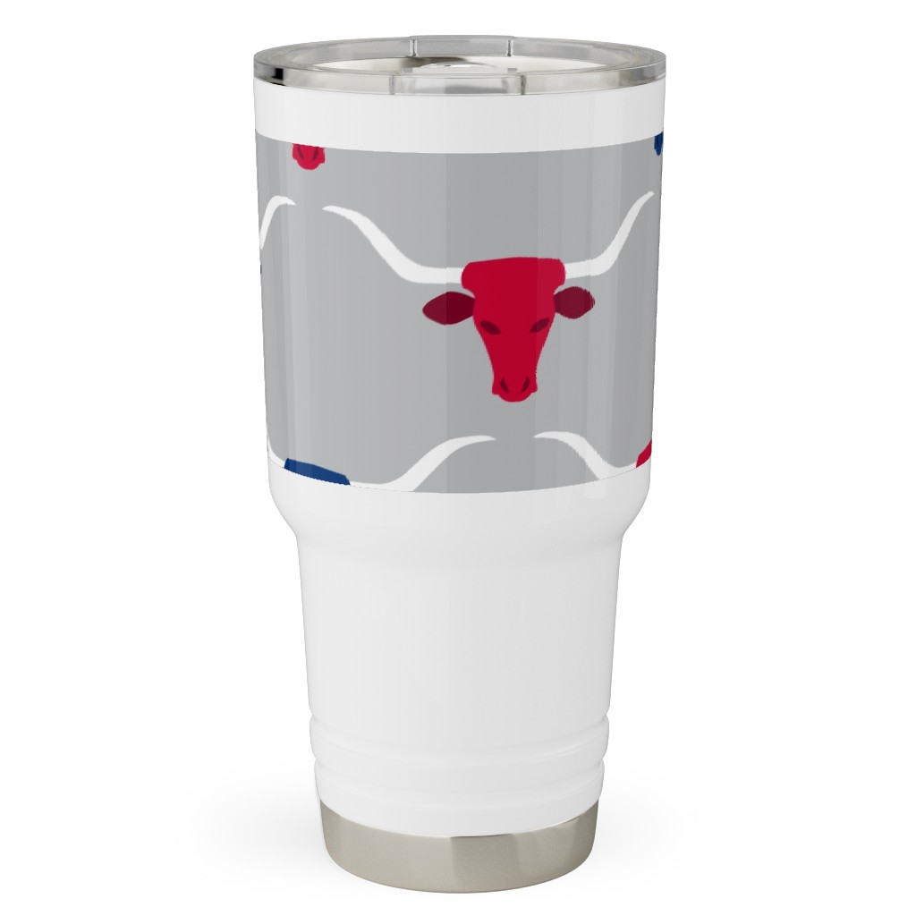 Longhorns - Silver Travel Tumbler, 30oz, Multicolor
