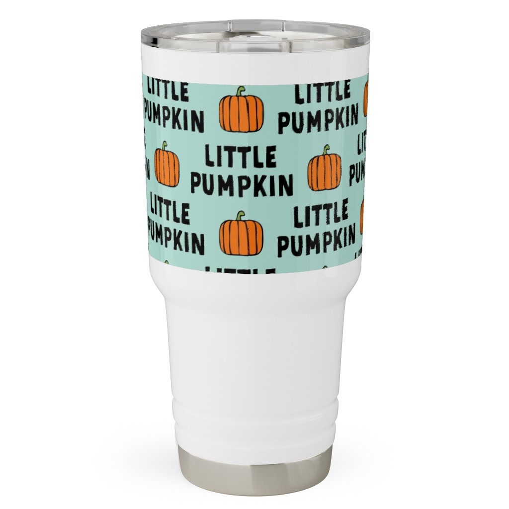 Little Pumpkin - Halloween - Aqua Travel Tumbler, 30oz, Green