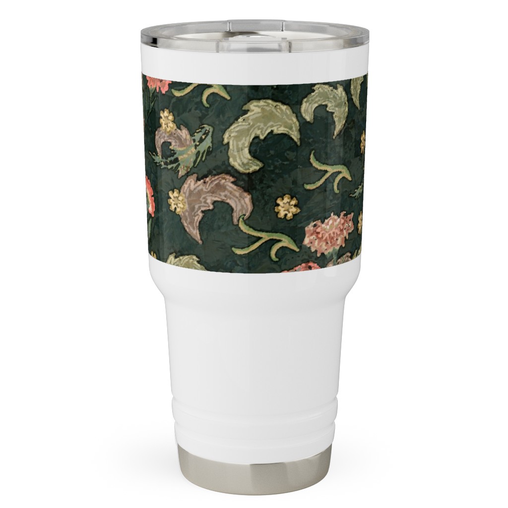 Victorian Floral - Enchanted Forest Travel Tumbler, 30oz, Green, Classic Green