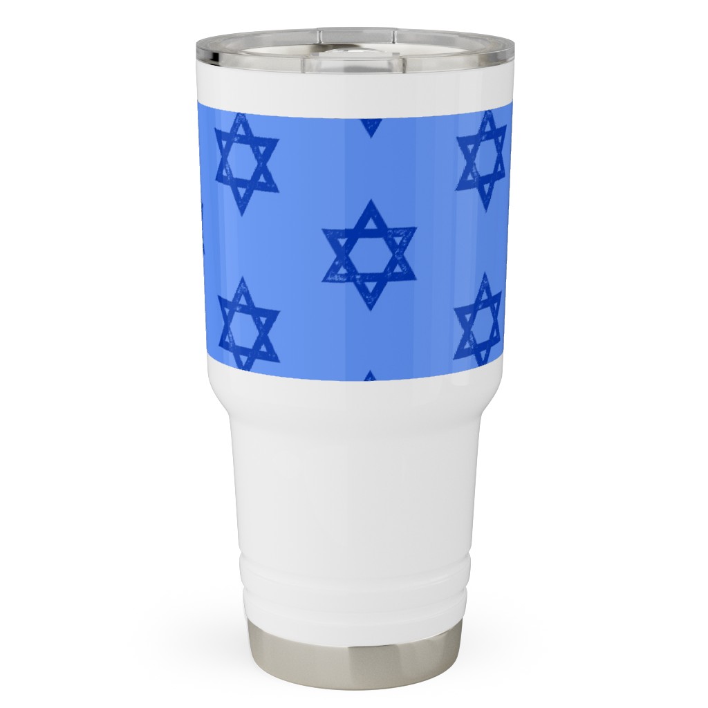 Star of David - Blue Travel Tumbler, 30oz, Blue