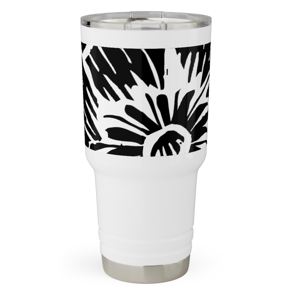 Poppy Arty Travel Tumbler, 30oz, Black, Black