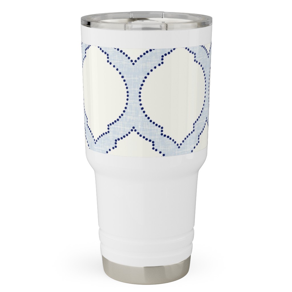 Moroccan Trellis - Light Blue Travel Tumbler, 30oz, Blue