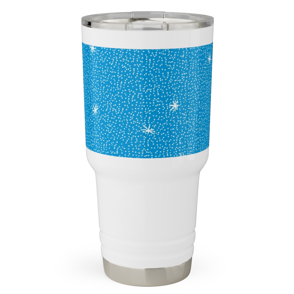 Holiday Hygge Snowflakes Travel Tumbler, 30oz, Blue, True Blue