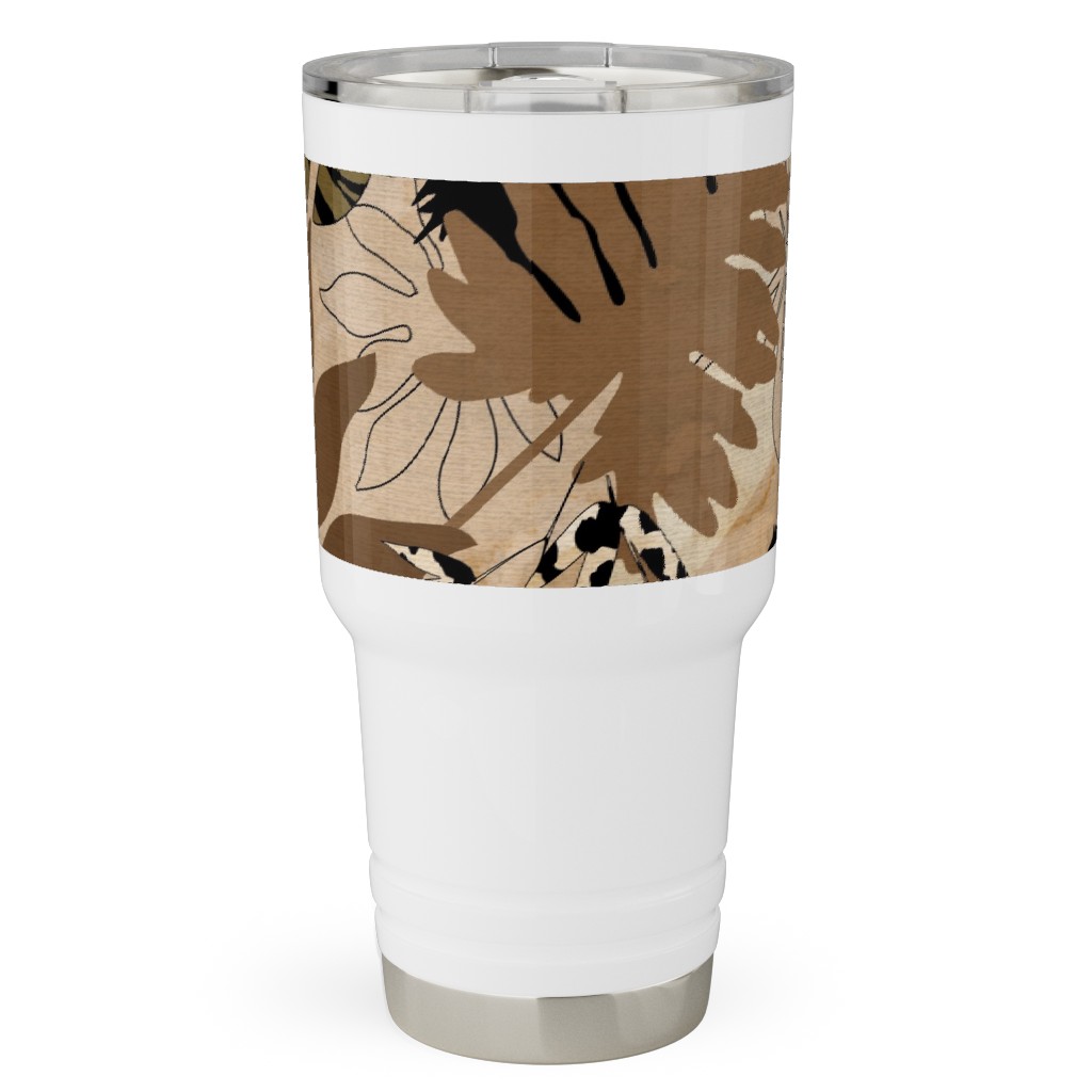 Safari Camouflage - Earthy Travel Tumbler, 30oz, Brown