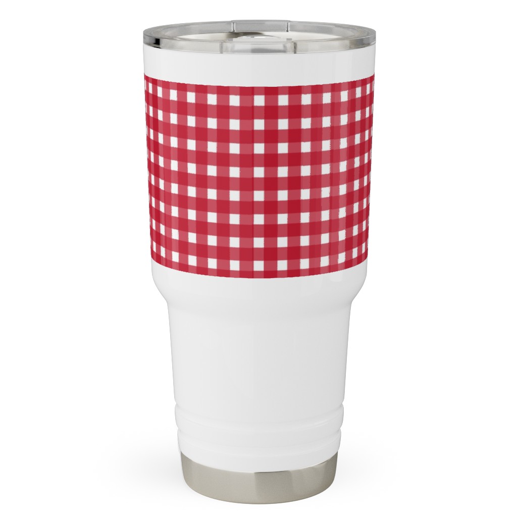 Classic Gingham - Red Travel Tumbler, 30oz, Red