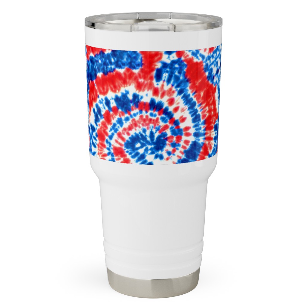Tie Dye - Red White and Blue Travel Tumbler, 30oz, Multicolor
