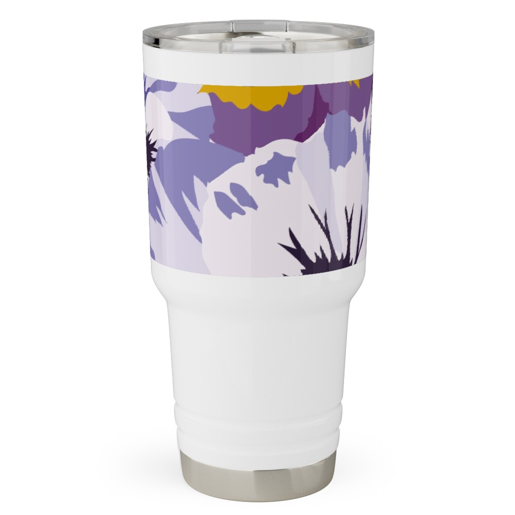 Pansy By Numbers - Purple Travel Tumbler, 30oz, Purple, Purple