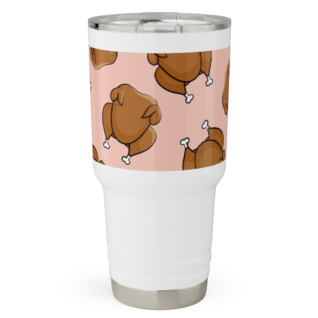 Thanksgiving Day Turkey Toss Travel Tumbler, 30oz, Pink