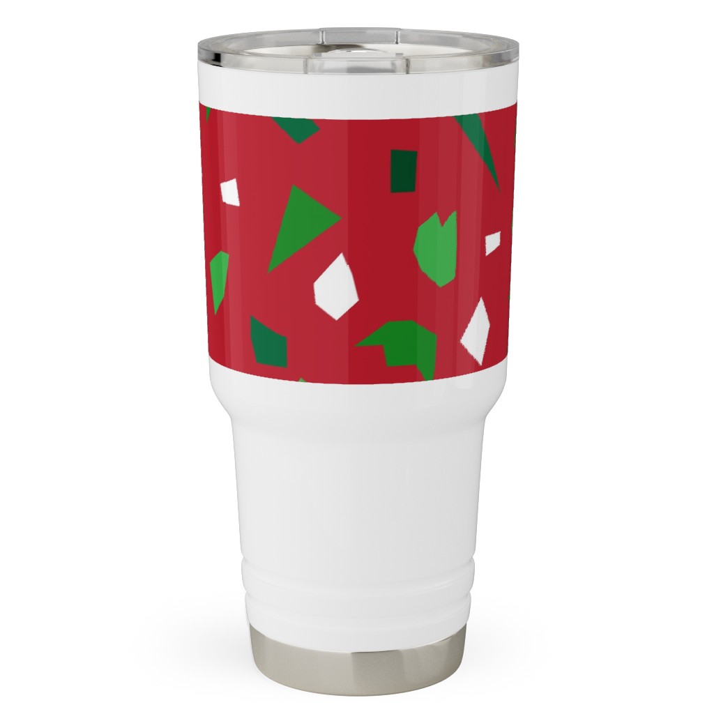 Christmas Terrazzo Travel Tumbler, 30oz, Red