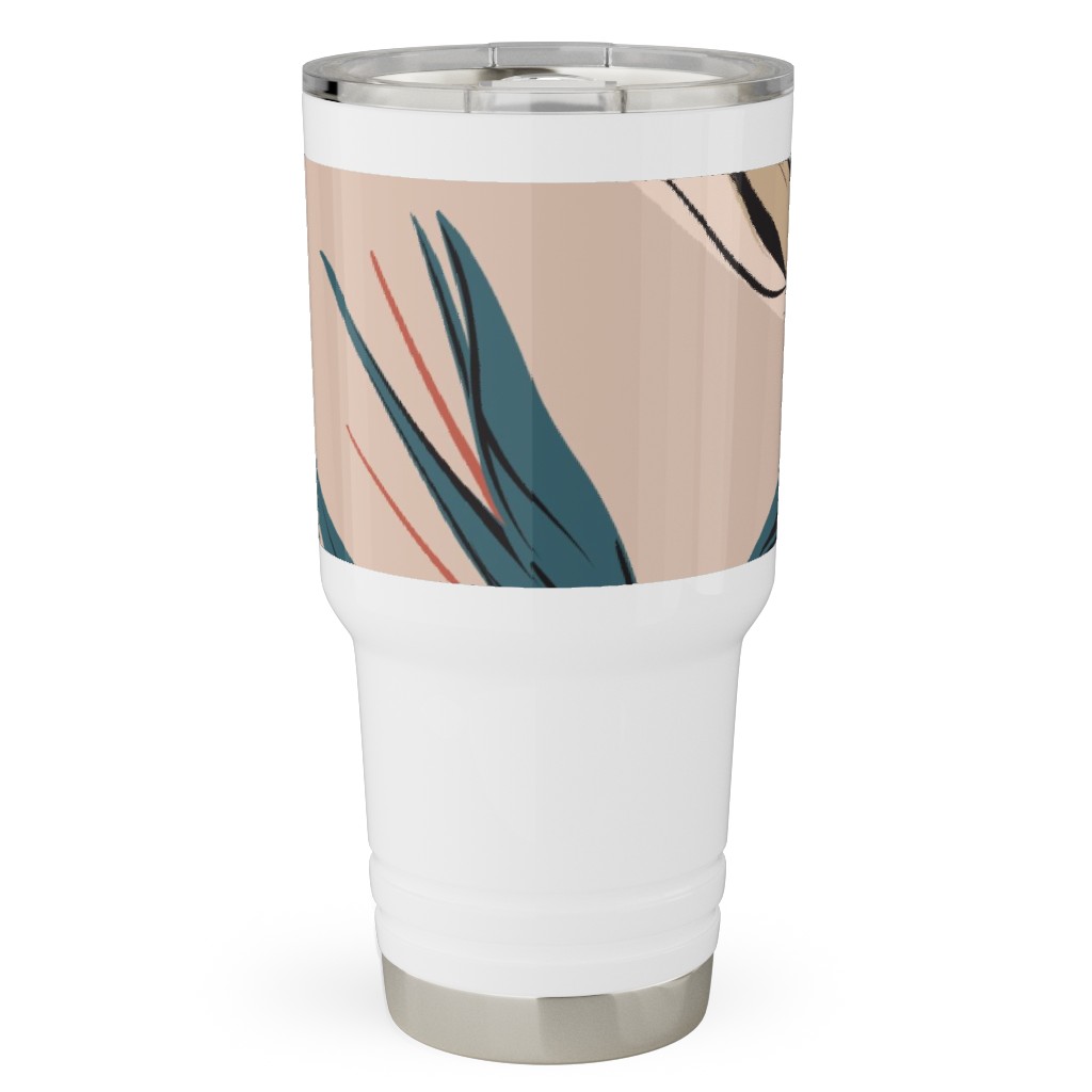 Bird of Paradise Travel Tumbler, 30oz, Pink, Pearl
