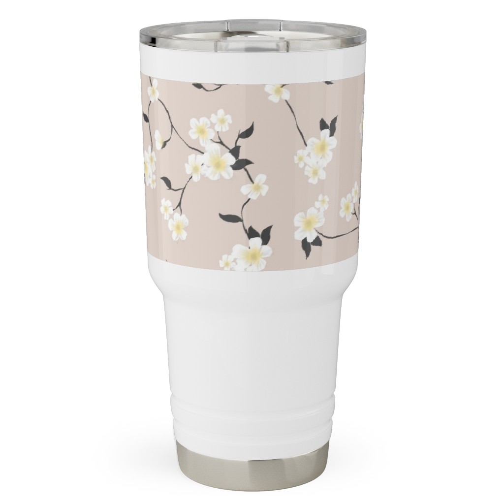 Climbing Flower - Pink Travel Tumbler, 30oz, Pink